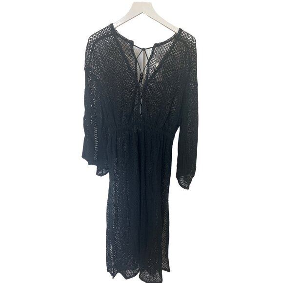 Anthropologie The Brea Black Crochet Swim Cover-Up - Picture 5 of 7